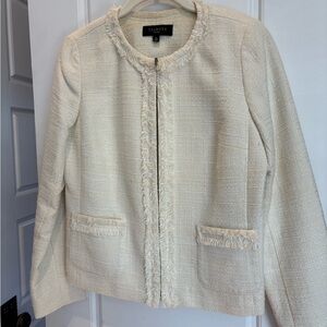 Talbots Textured Cream Blazer